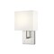 Z-Lite Saxon 1 Light Wall Sconce, Brushed Nickel & White 815-1S-BN - alternate 3